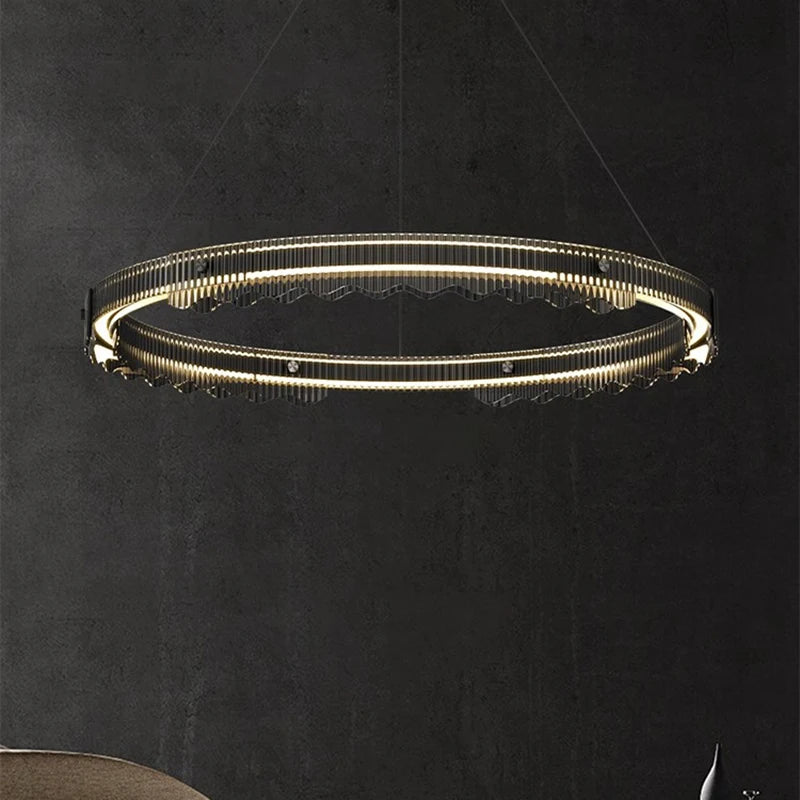 lustre moderne design rond en métal pour éclairage intérieur