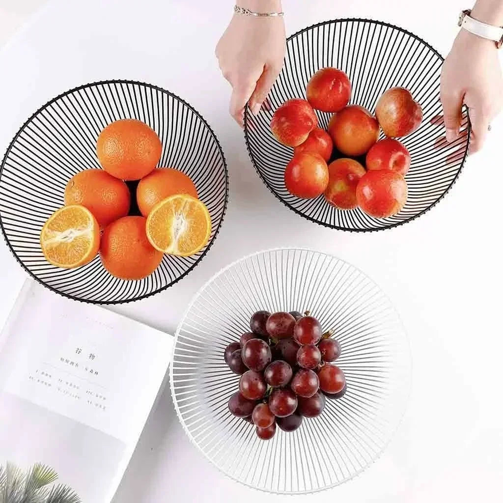 panier de rangement en métal pour fruits et pain - vue 6 sur 8