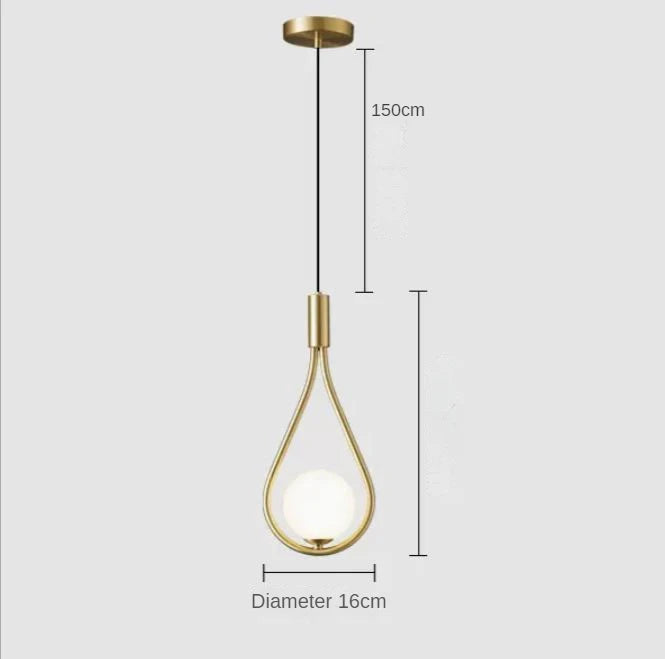 Suspension boule de verre pour chambre à coucher