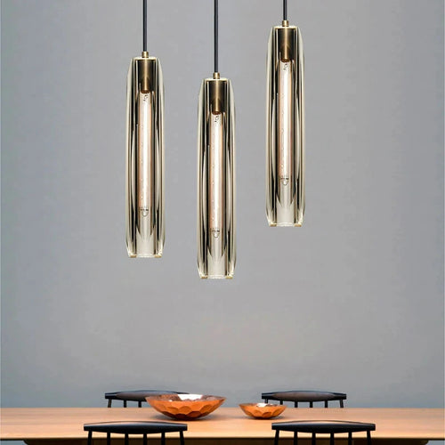suspension en cristal de luxe design long - vue 5 sur 7