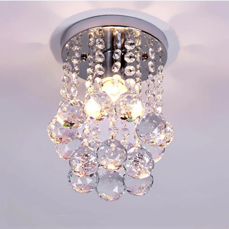 lustre moderne led boule de cristal luminaire suspension plafonnier