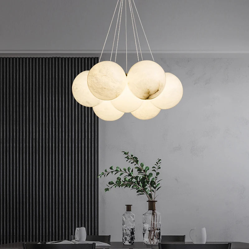 Lustre LED en forme de lune pour décoration de villa de luxe - vue 3 sur 6