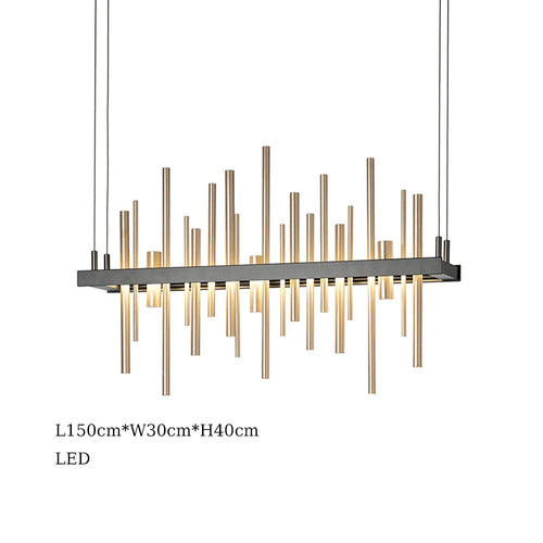 lustre minimaliste en acier inoxydable noir design postmoderne - vue 11 sur 16