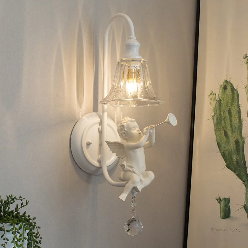 applique murale led moderne en résine avec ange décoratif nordique - vue 10 sur 10