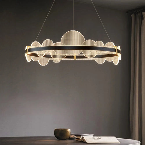 anneau en or noir avec télécommande gradation acrylique