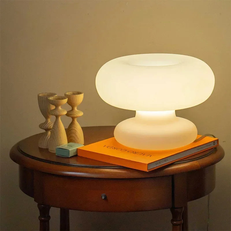 lampe de chevet circulaire design tendance en verre pour décoration