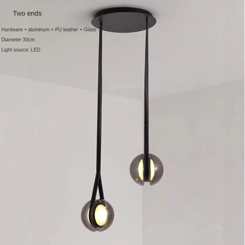 lustre créatif yoyo en verre pour décoration moderne intérieure - vue 7 sur 9
