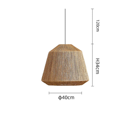 Suspension LOFT japonais rétro en bois bambou design - vue 21 sur 24