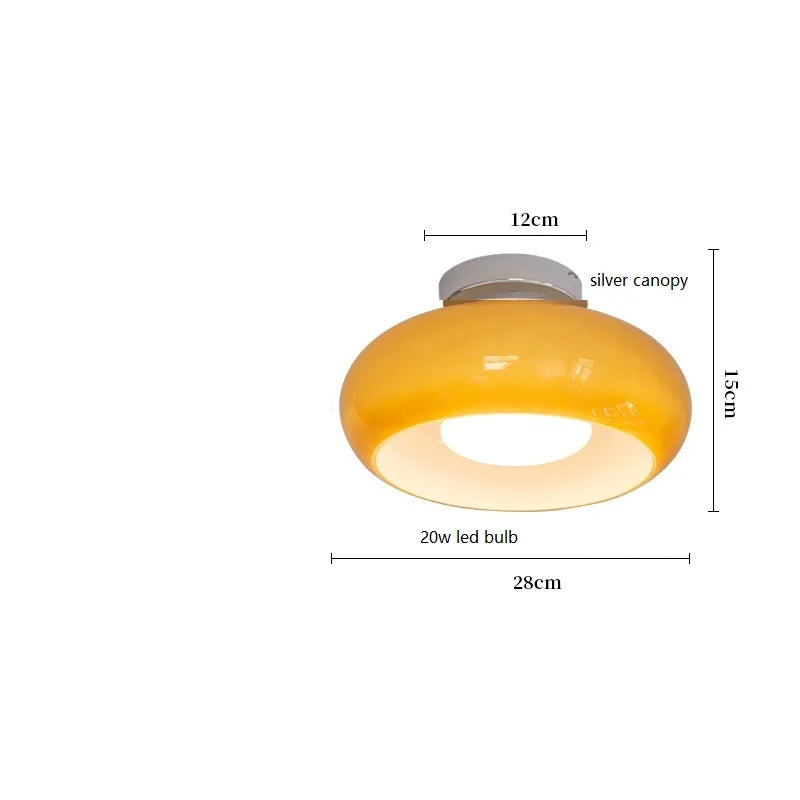 plafonnier moderne nordique en verre led iwhd - vue 12 sur 20