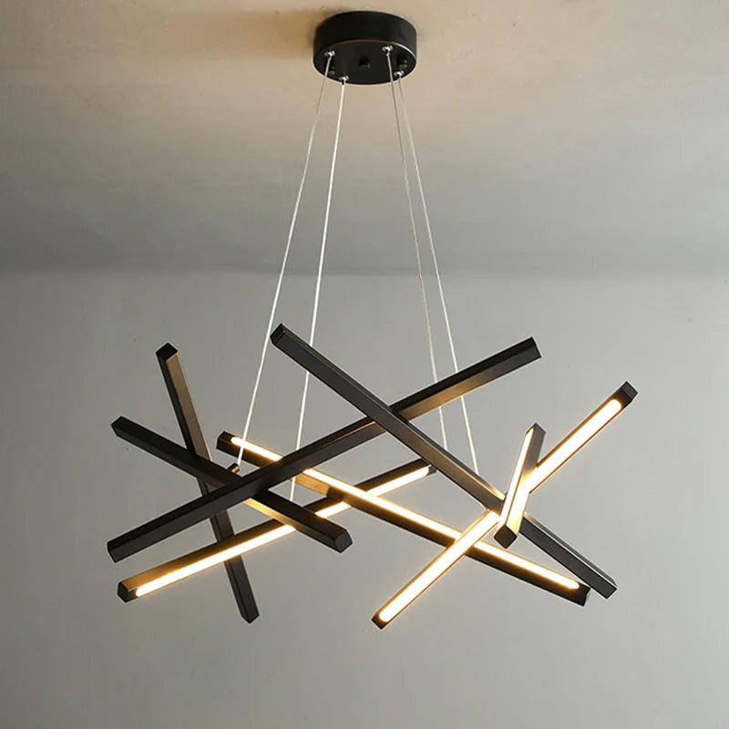 suspension moderne à led au design rectangulaire élégant - vue 4 sur 7