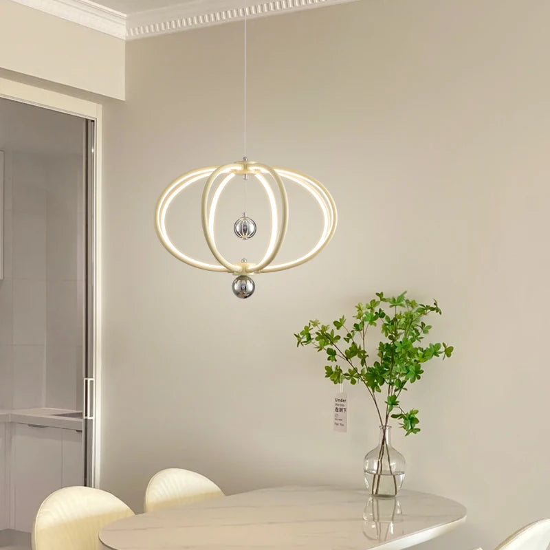 lustre led suspendu pour décoration intérieure et éclairage moderne - vue 3 sur 9