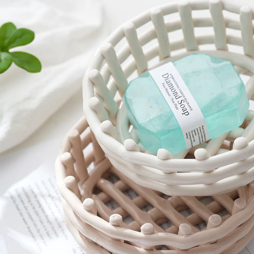 panier de rangement tissé en céramique pour décor et usages variés - vue 7 sur 8