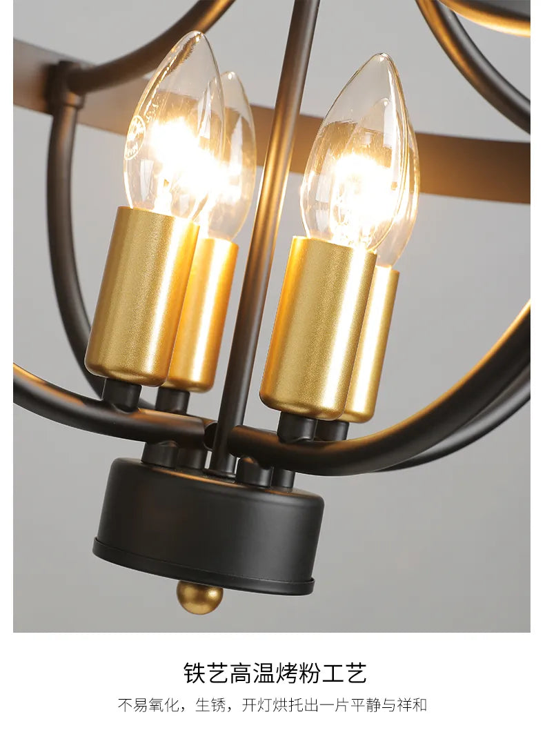 lustre rustique fer moderne suspendu