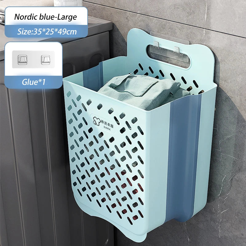 panier de rangement pliable à suspendre pour linge sale - vue 18 sur 19