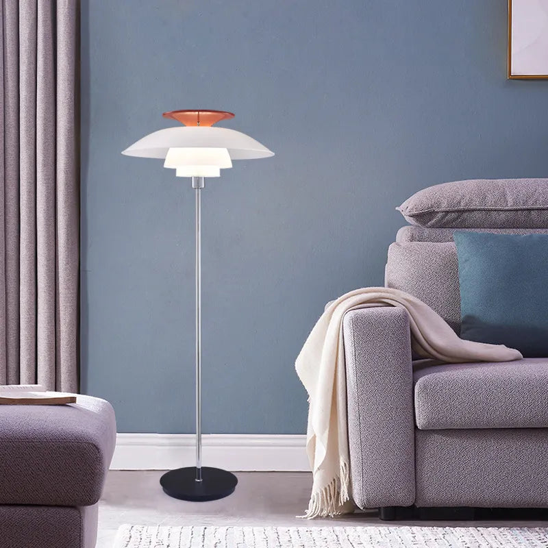 Lampadaire LED Nordic Classique Acrylique Métal