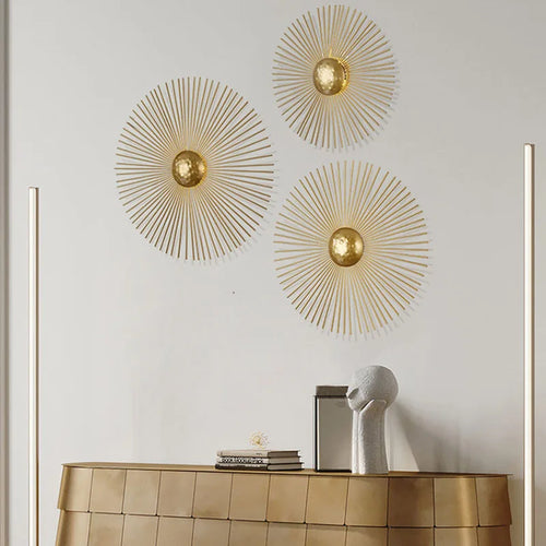 applique murale led soleil art déco pour hôtel boutique - vue 2 sur 11