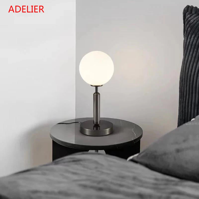 lampe table verre luxueuse chevet postmoderne salon chambre lecture maison - vue 3 sur 8