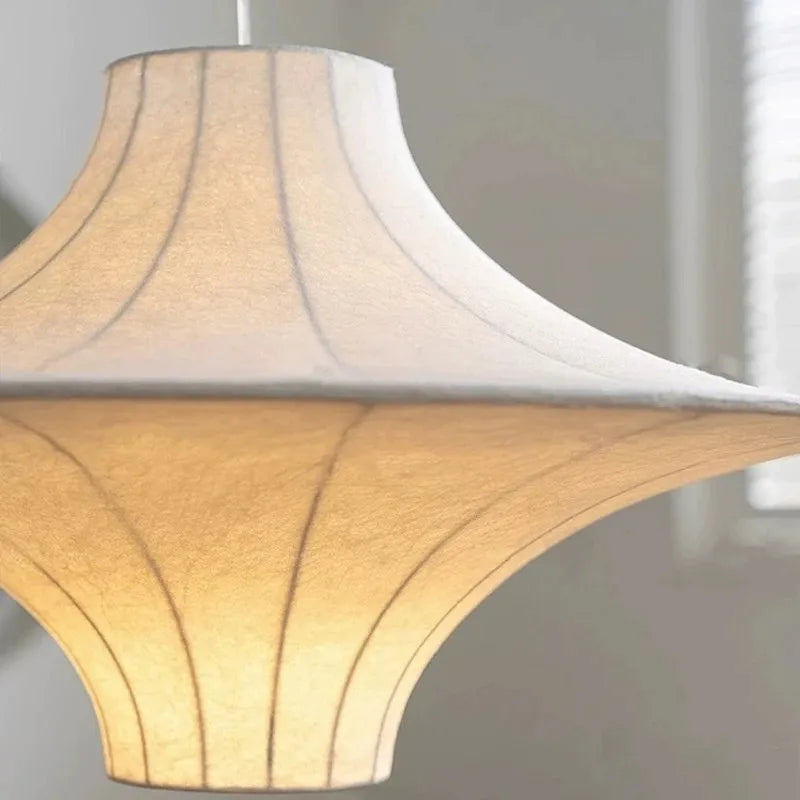 lustre wabi sabi minimaliste en soie avec led intégrée