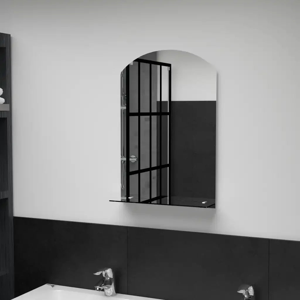 miroir mural avec étagère en verre trempé décoration intérieure moderne