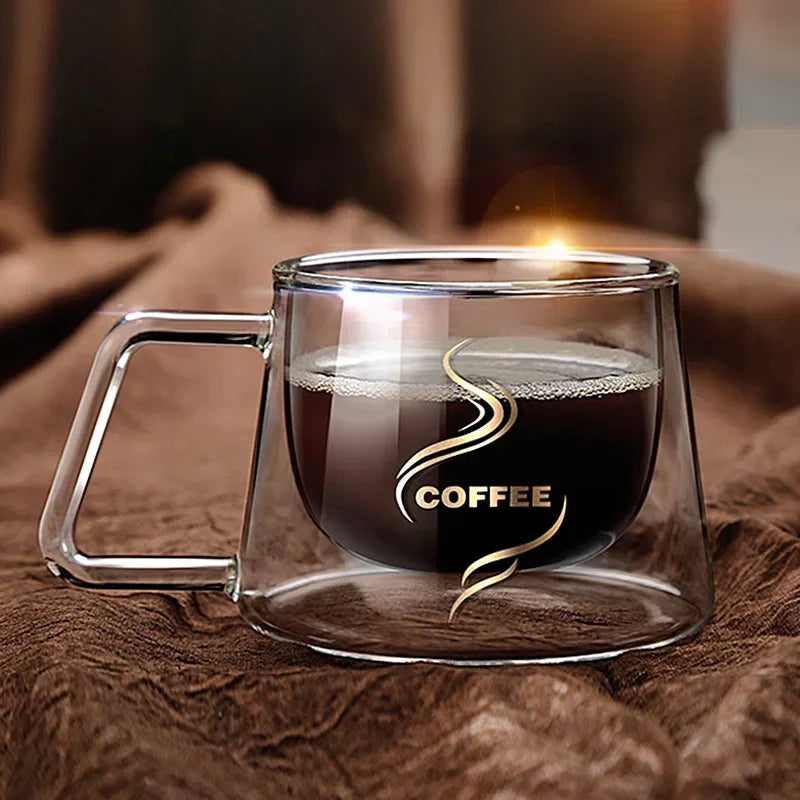 Tasse expresso verre double paroi avec anse - vue 2 sur 6