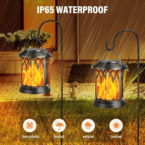 led lampe flamme simulation énergie solaire pince murale extérieure étanche paysage noël jardin - vue 8 sur 8