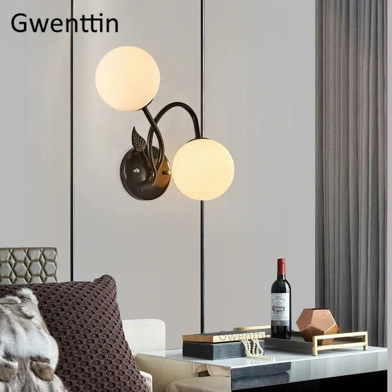 applique murale boule en verre pour décoration moderne intérieur - vue 6 sur 14