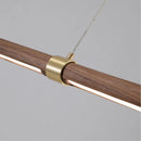 suspension LED minimaliste imitation bois métal hauteur réglable