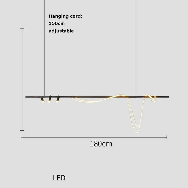 lustre led nordique minimaliste design pour restaurant et bar