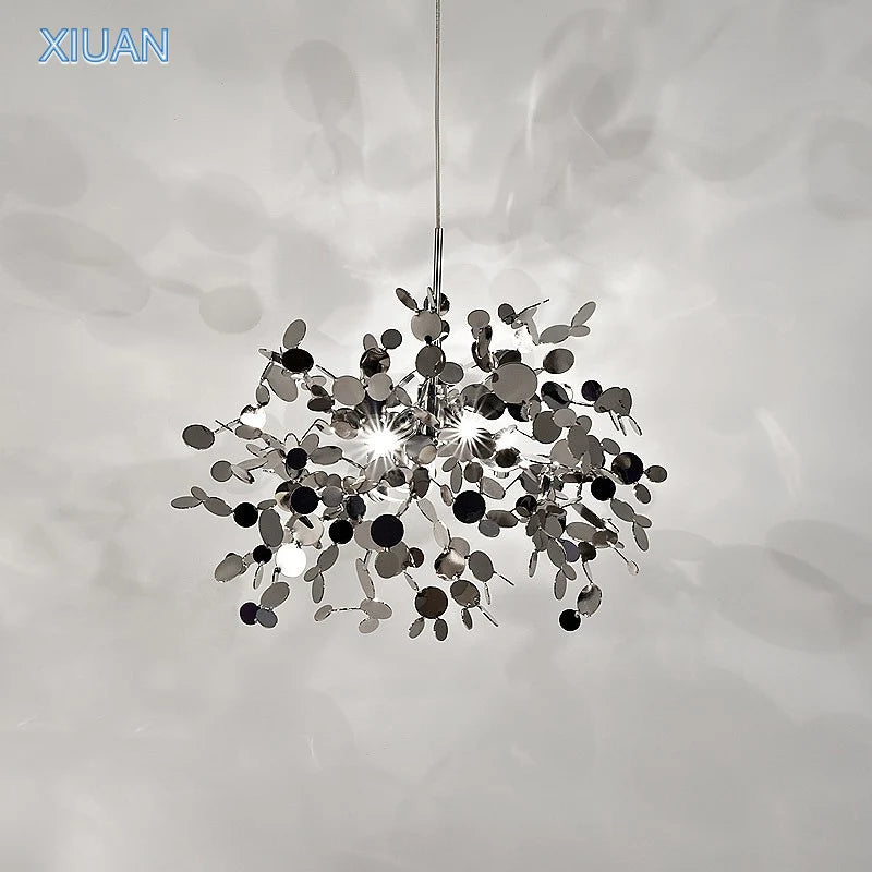 Nordic Luxury Stainless Steel Pendant Lamp Silver Chrome Dining Table Hanging Light Living Room Bar Clothes Shop Decor Lustre - vue 6 sur 18
