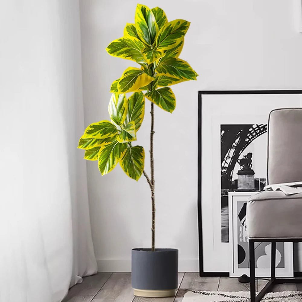 branche de banyan artificielle avec feuilles de magnolia pour décoration - vue 5 sur 9