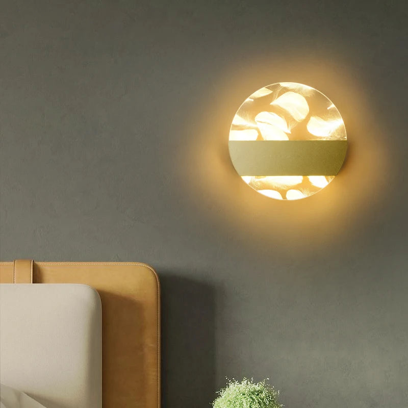 applique murale led de luxe en plumes minimaliste moderne