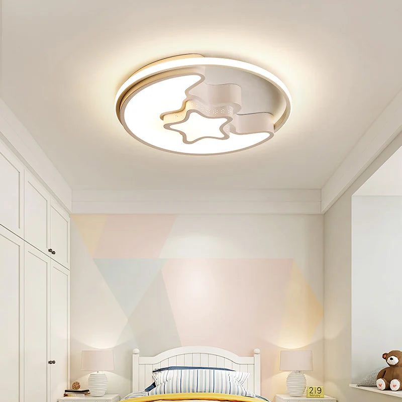 plafonnier led lune dessin animé pour enfants moderne - vue 4 sur 15