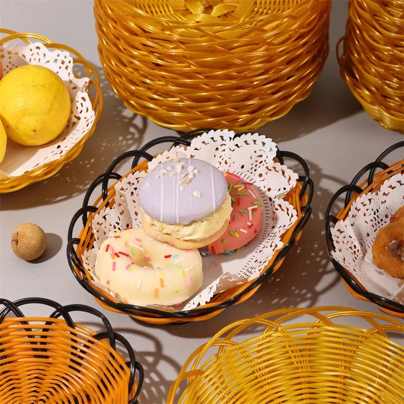 panier en rotin tissé pour fruits et aliments à la maison - vue 6 sur 10