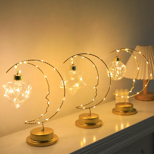 Lampe LED fer lune étoiles enfants