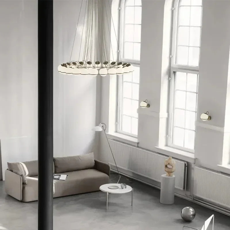 lustre moderne en verre créatif pour éclairage intérieur décoratif