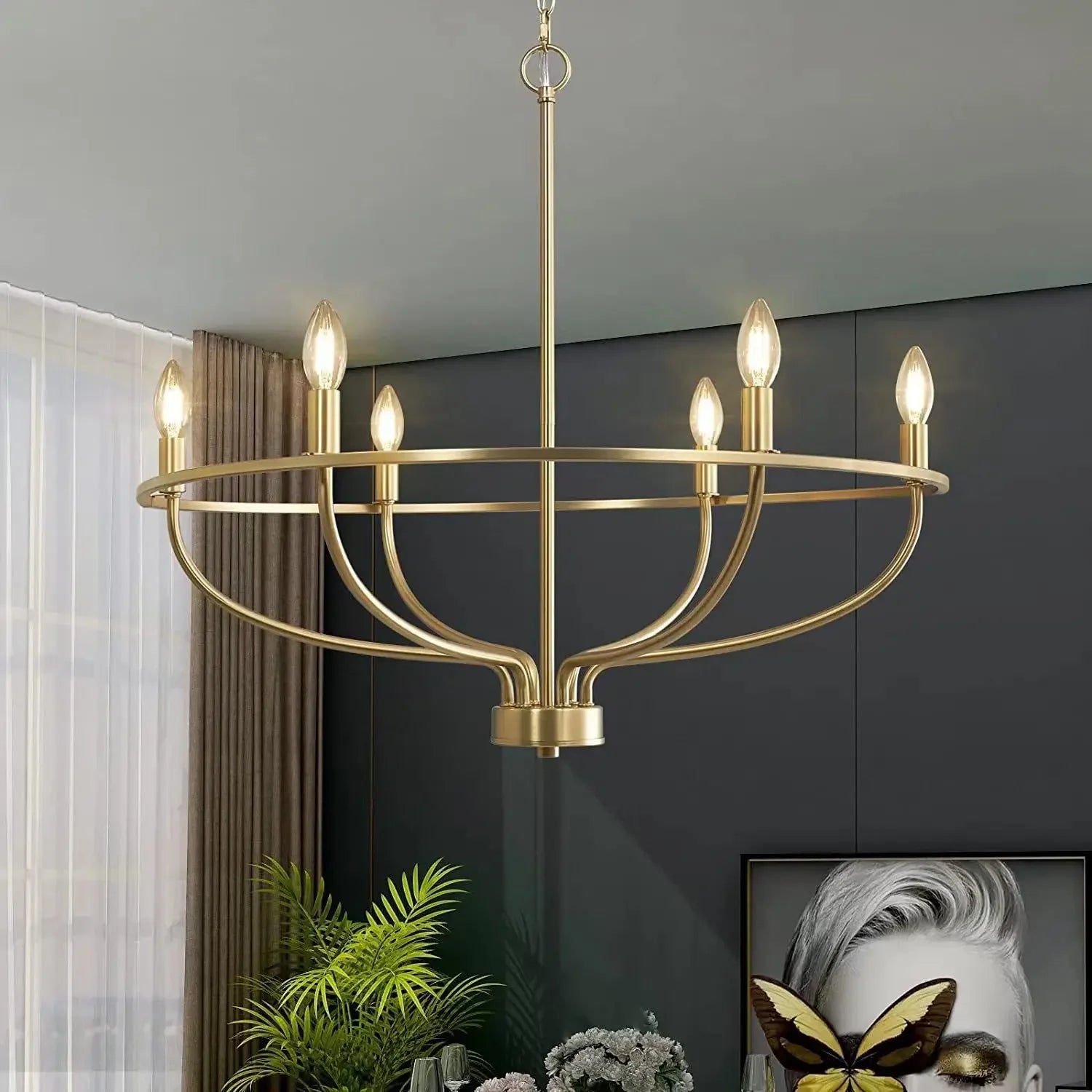 lustre rétro à led en fer pour décoration intérieure moderne - vue 12 sur 12