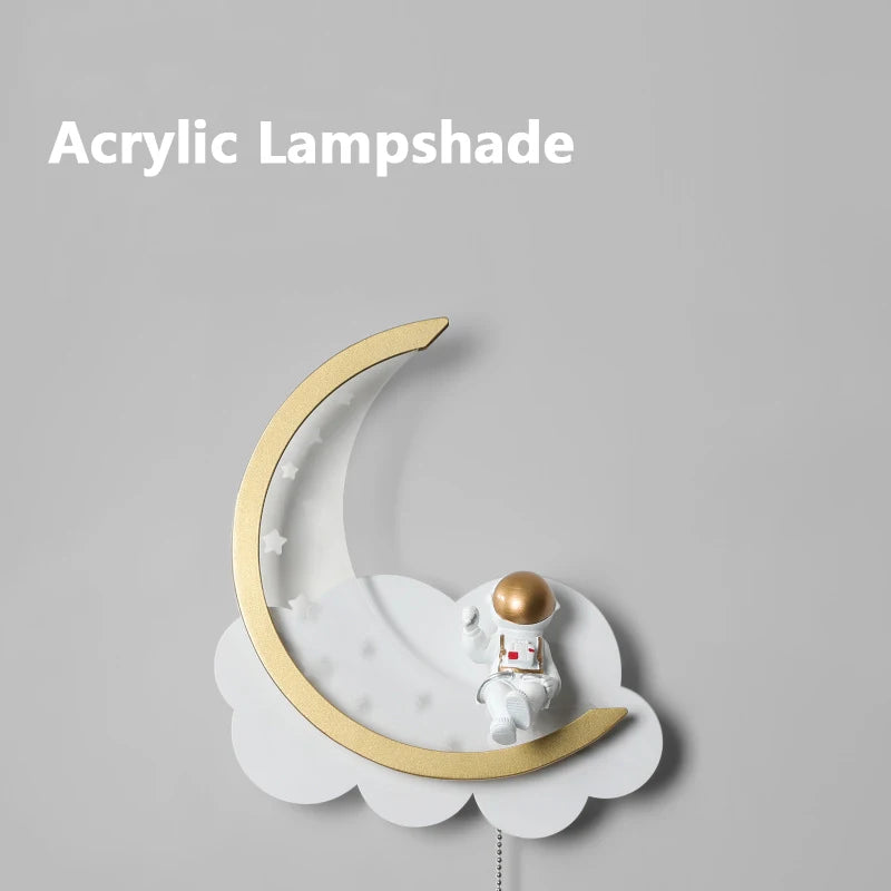 Applique murale moderne en forme de lune avec veilleuse led - vue 5 sur 7