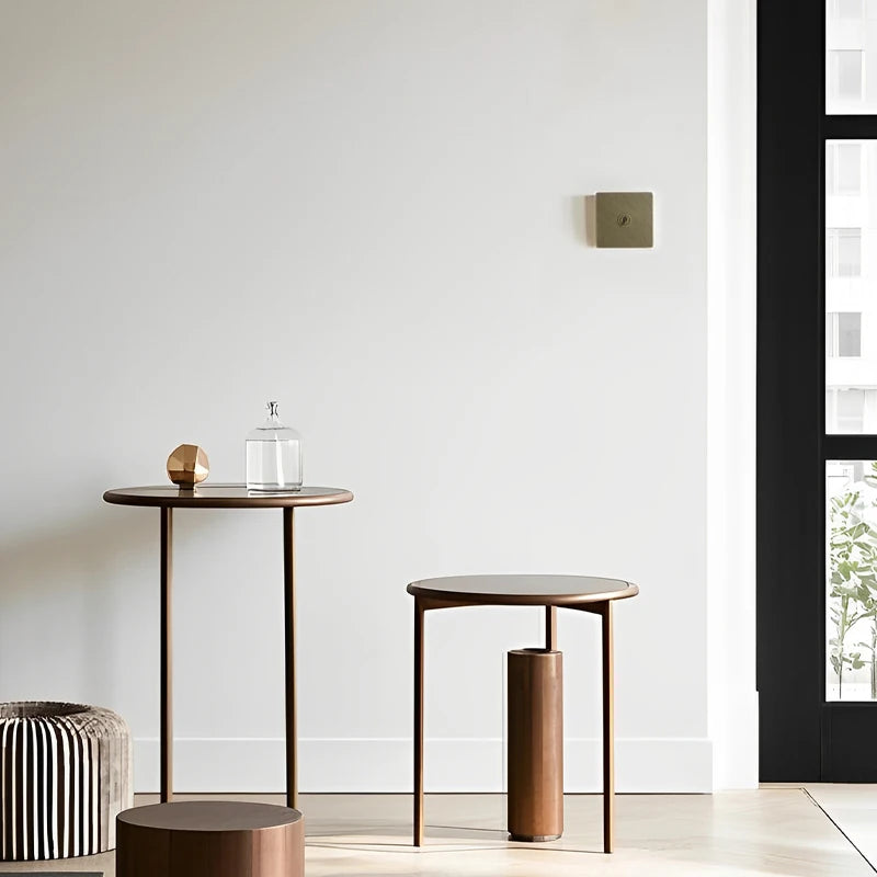 Cache prise plate en acier gris vieilli brossé bords arrondis