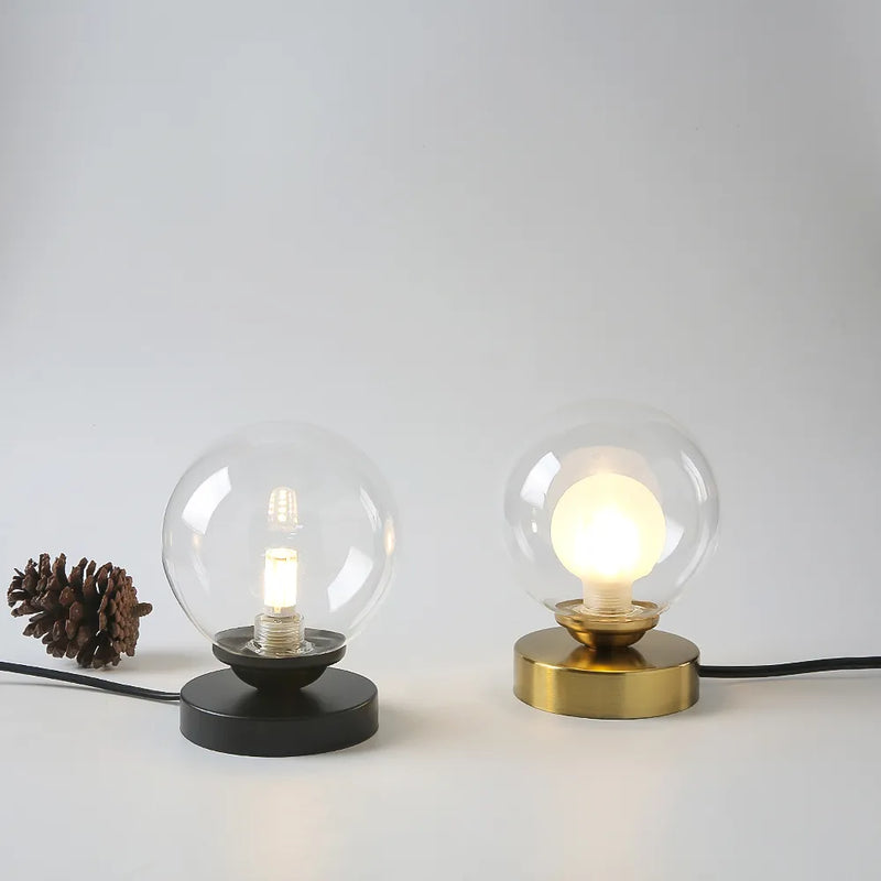 LED lampe de lecture lampes de Table boule de verre doré de bureau