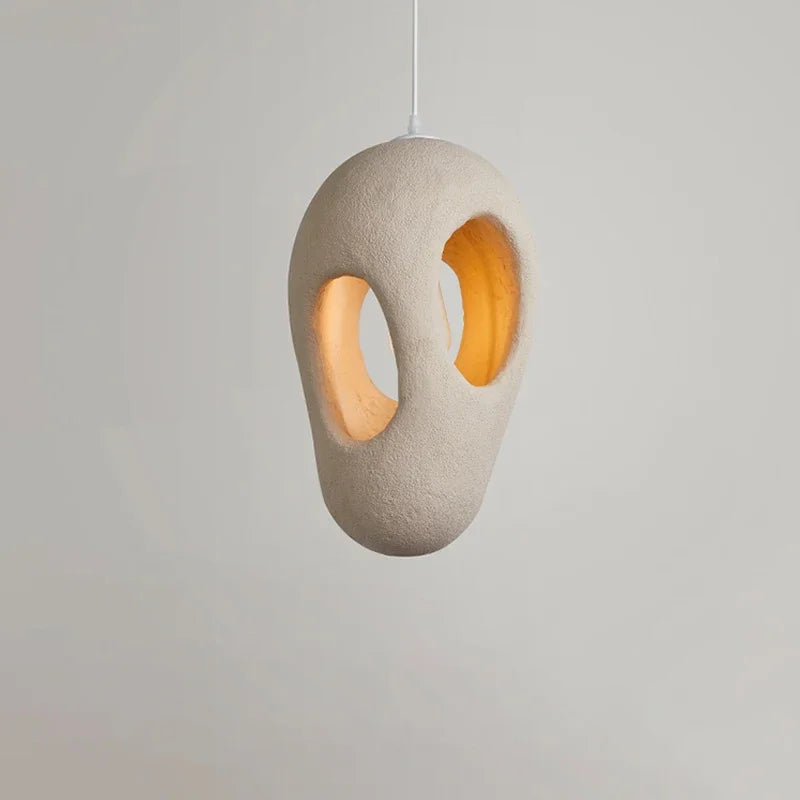 suspension wabi sabi style japonais en résine artisanale - vue 4 sur 9