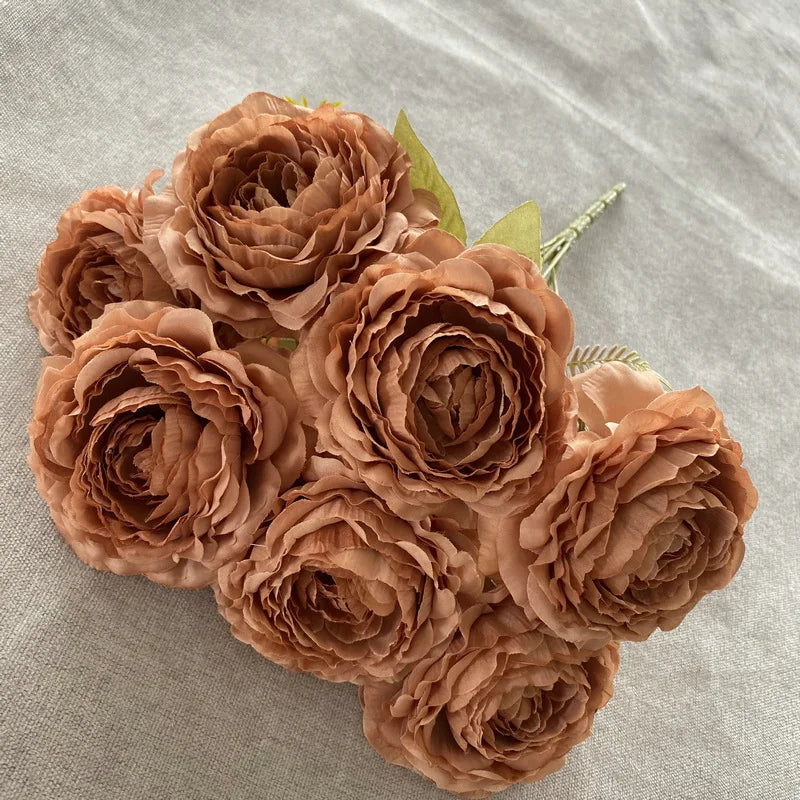 bouquet de pivoines artificielles en soie pour décoration florale - vue 15 sur 17