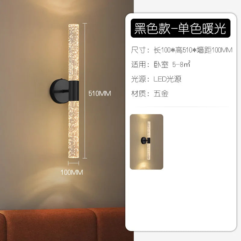applique murale led double tête moderne cristal bulle - vue 10 sur 10