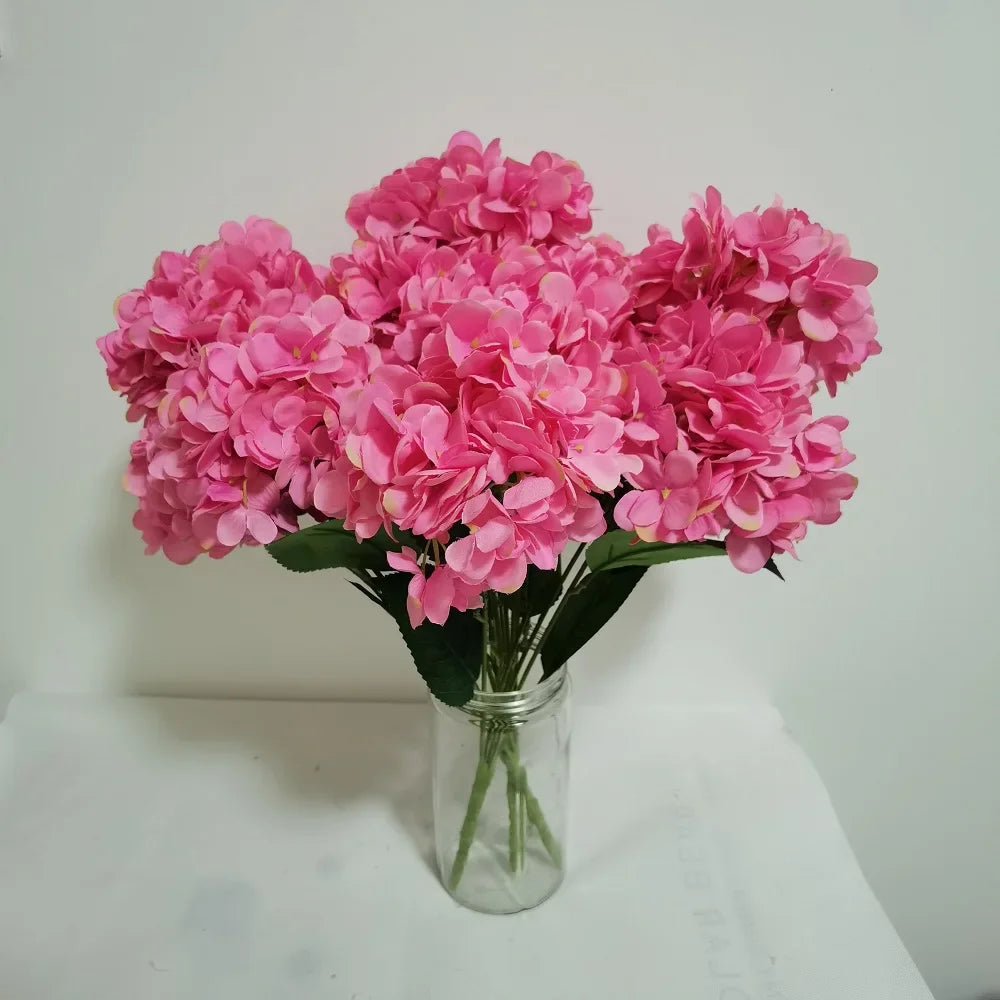 bouquets d'hortensias artificiels en soie pour décoration florale - vue 4 sur 12
