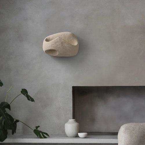 applique murale led design nordique wabi sabi en ciment - vue 5 sur 14