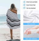 Serviette de plage motif vagues abstraites légère absorbante