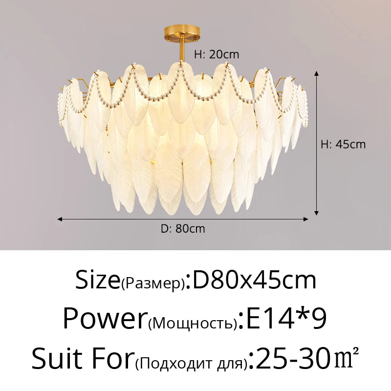 lustre rétro en plumes pour une ambiance romantique et luxueuse