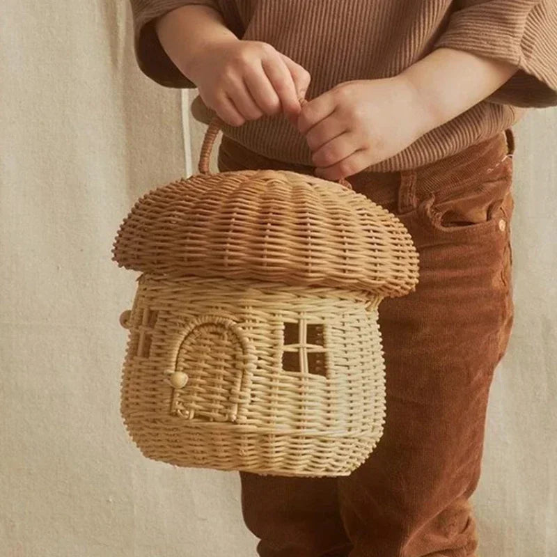 panier en rotin pour enfants organisateur pique-nique jouets et articles divers - vue 3 sur 11