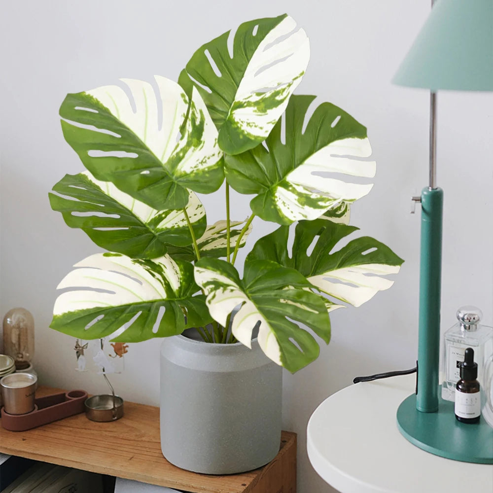 plante artificielle tortue tropicale avec feuilles décoratives pour intérieur - vue 3 sur 8