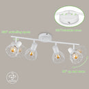 Plafonnier LED 4 voies rotatif - Lumières noires/blanches - Luminaires de plafond - Cage métallique pour plafond E14 - Spot de plafond