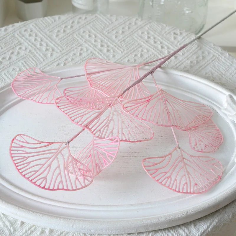 lot de feuilles artificielles ginkgo eucalyptus houx pour décoration florale - vue 9 sur 13